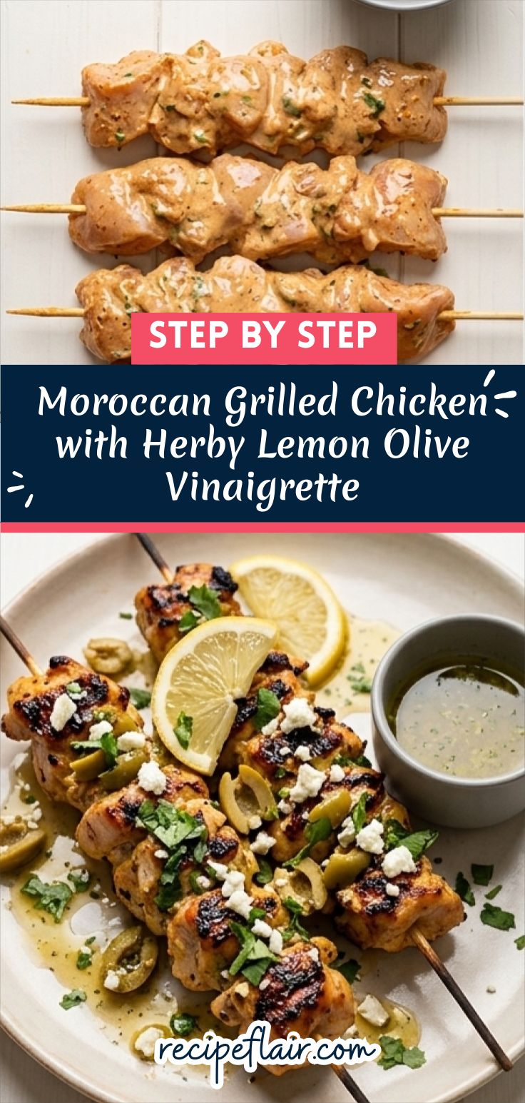 Moroccan Grilled Chicken with Herby Lemon Olive Vinaigrette