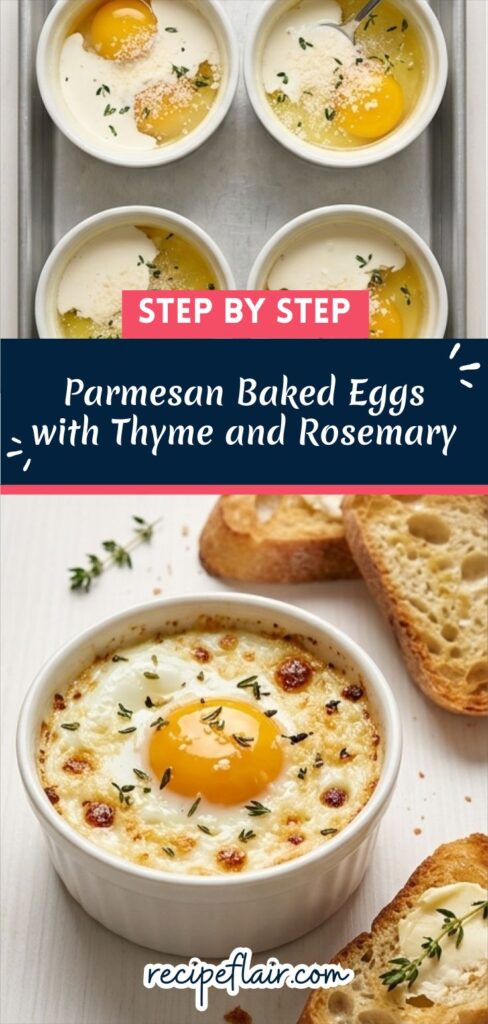 Parmesan Baked Eggs Recipe with Thyme and Rosemary