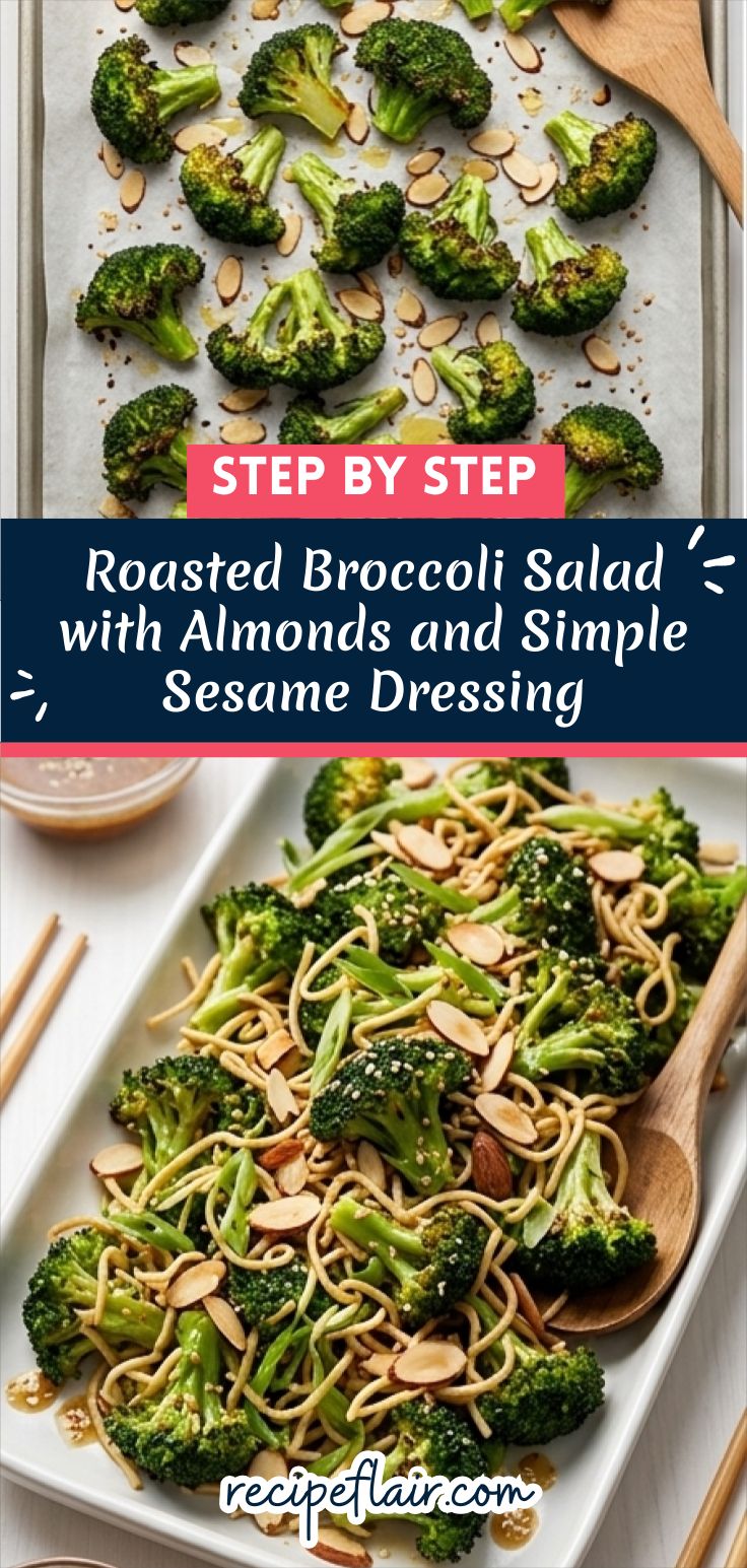 Roasted Broccoli Salad with Almonds and Simple Sesame Dressing