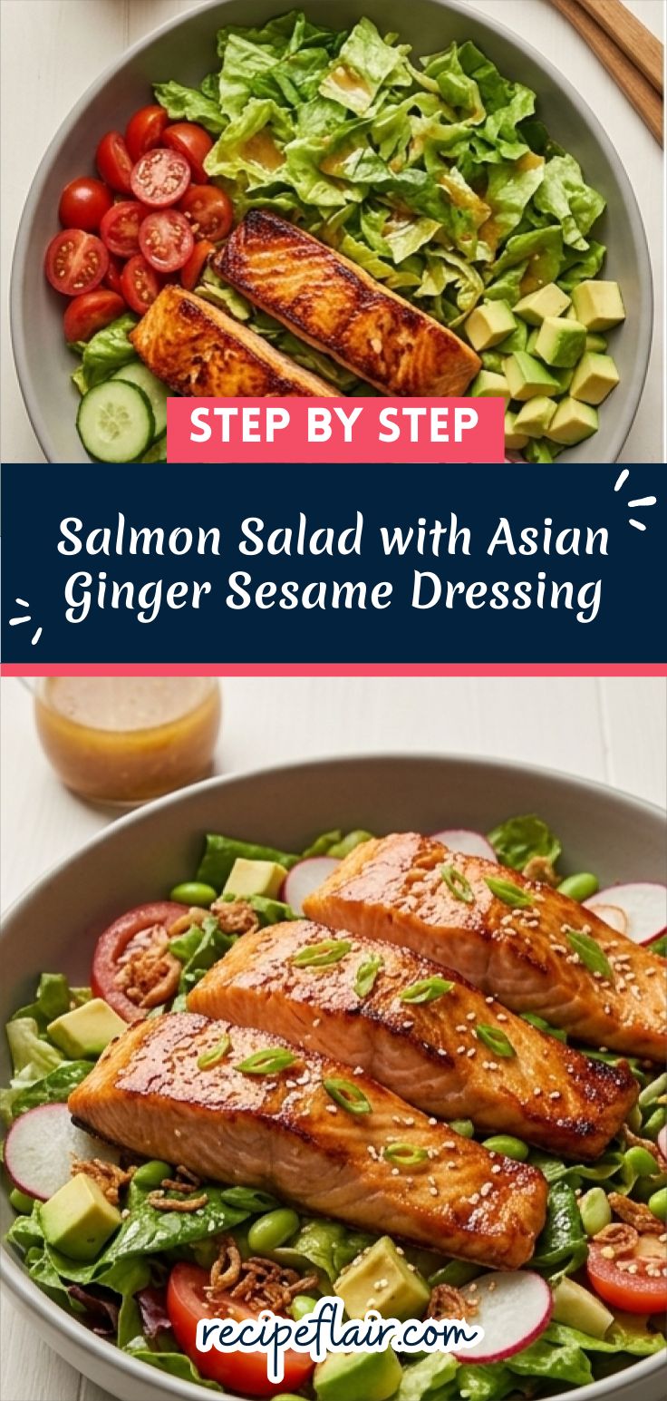 Salmon Salad with Asian Ginger Sesame Dressing
