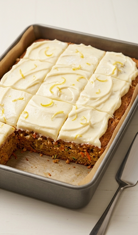 Spring Baking Recipe: Spiced Ginger Carrot Zucchini Bars with Lemon Frosting