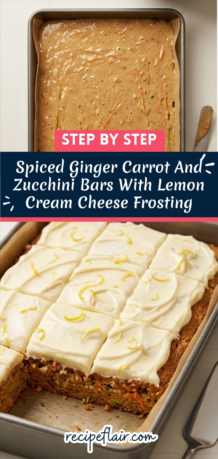 Spiced Ginger Carrot And Zucchini Bars With Lemon Cream Cheese Frosting Recipe