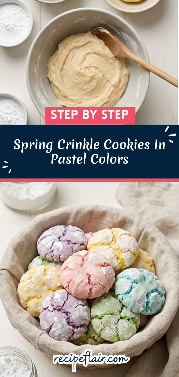 Spring Crinkle Cookies In Pastel Colors Recipe