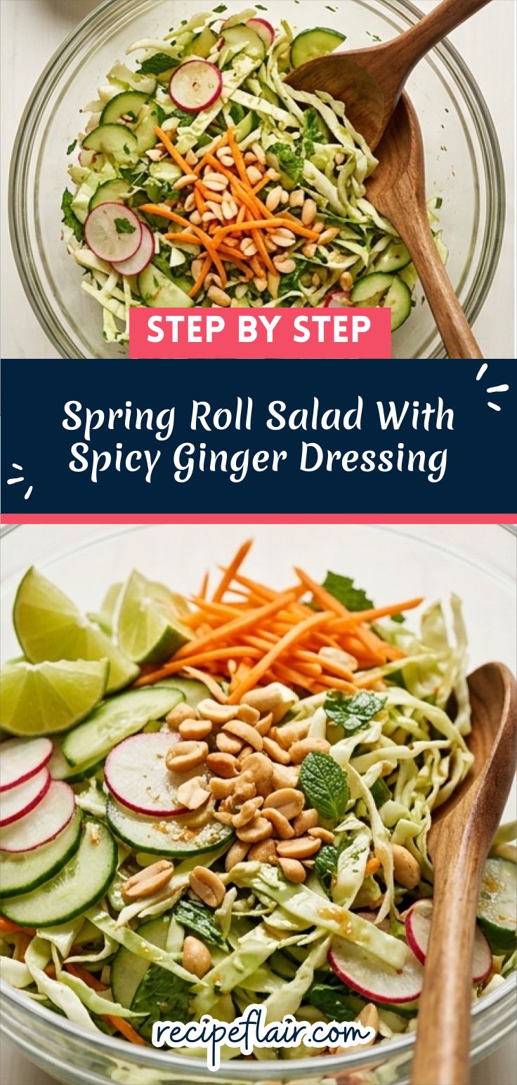 Spring Roll Salad With Spicy Ginger Dressing Recipe