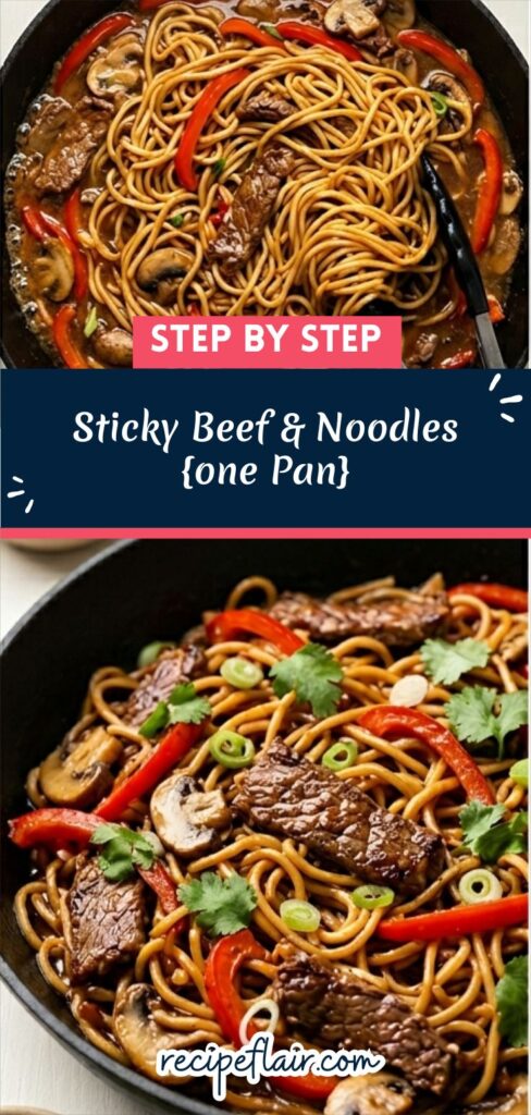 Sticky Beef & Noodles {one Pan} Recipe