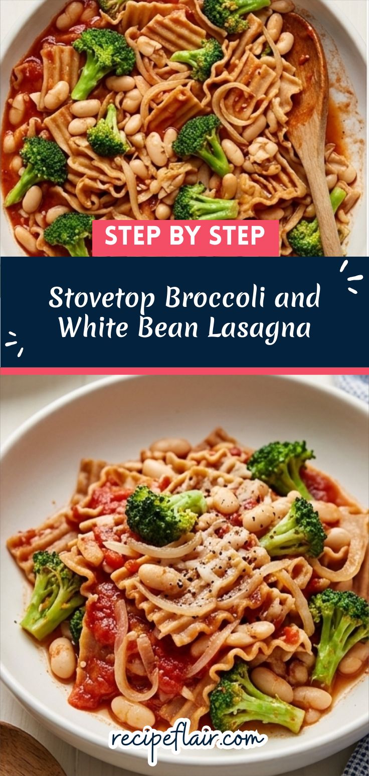 Stovetop Broccoli and White Bean Lasagna