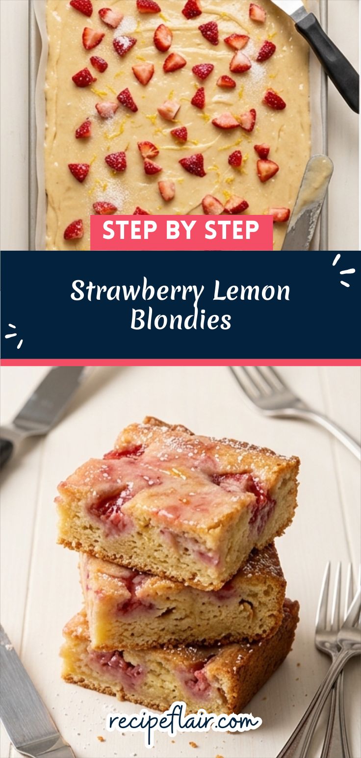 Strawberry Lemon Blondies Recipe
