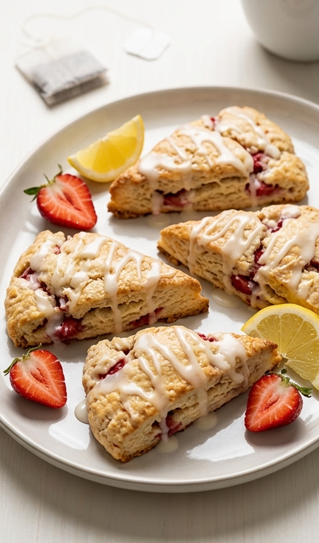 Easy Strawberry Lemon Cream Scones Recipe for Brunch Lovers