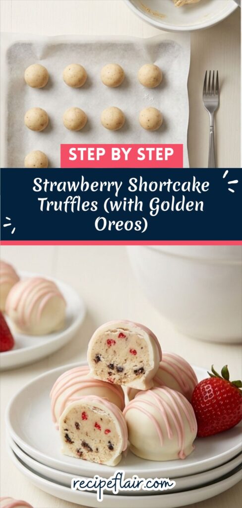 Strawberry Shortcake Truffles (with Golden Oreos) Recipe