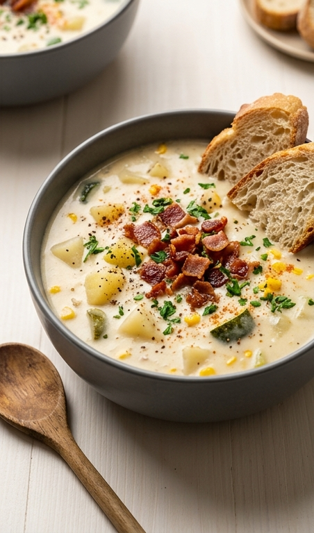 Fresh Spring Chowder Recipe with Corn and Zucchini Delight