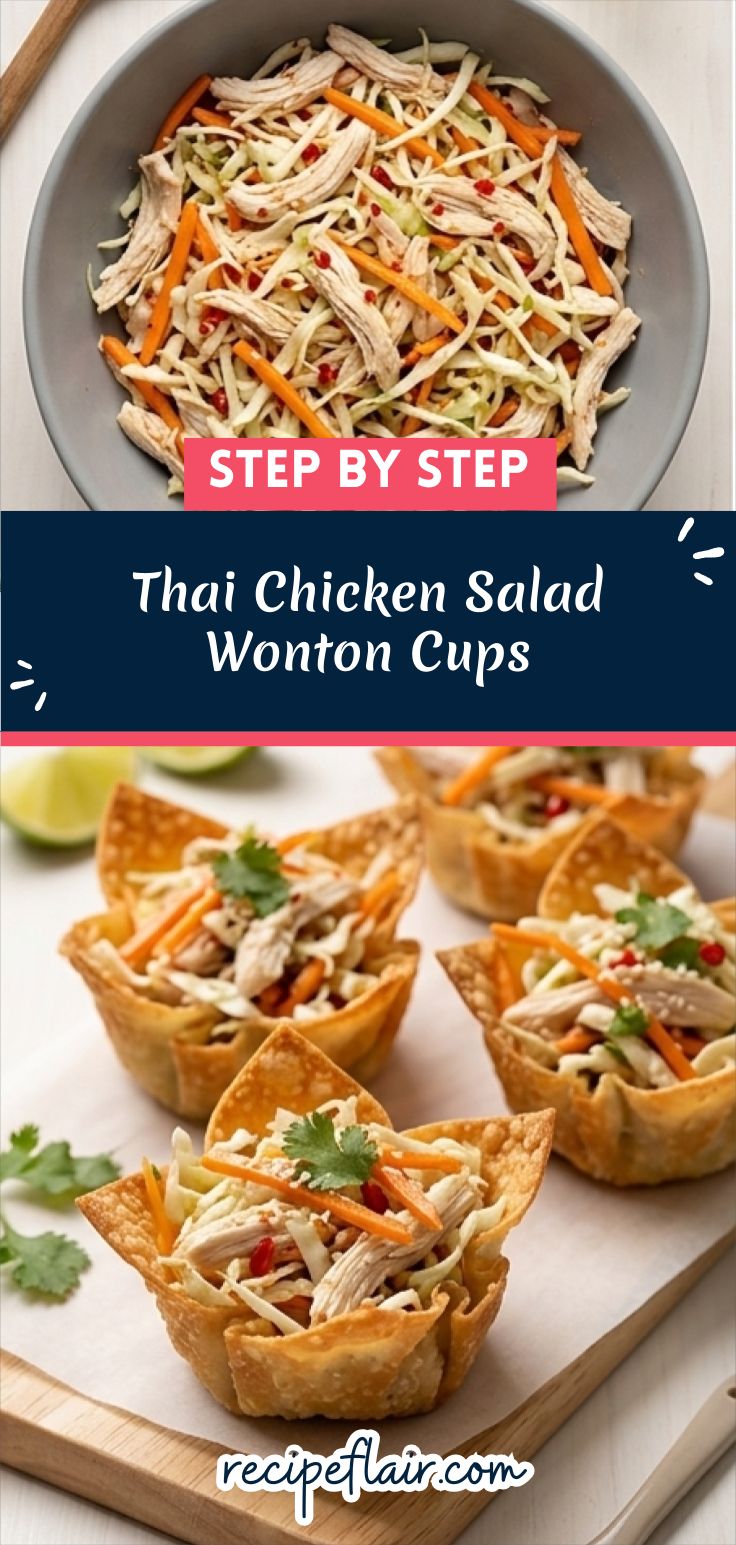Thai Chicken Salad Wonton Cups
