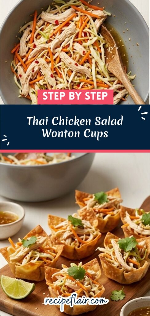 Thai Chicken Salad Wonton Cups