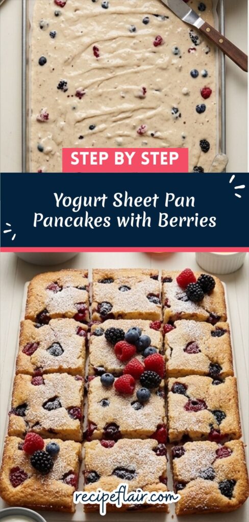 Yogurt Sheet Pan Pancakes with Berries