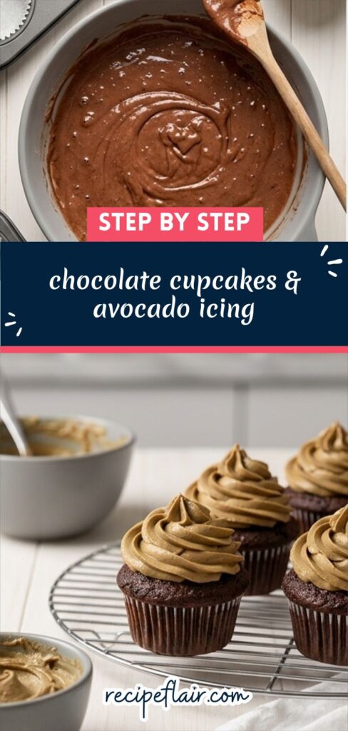 chocolate cupcakes & avocado icing