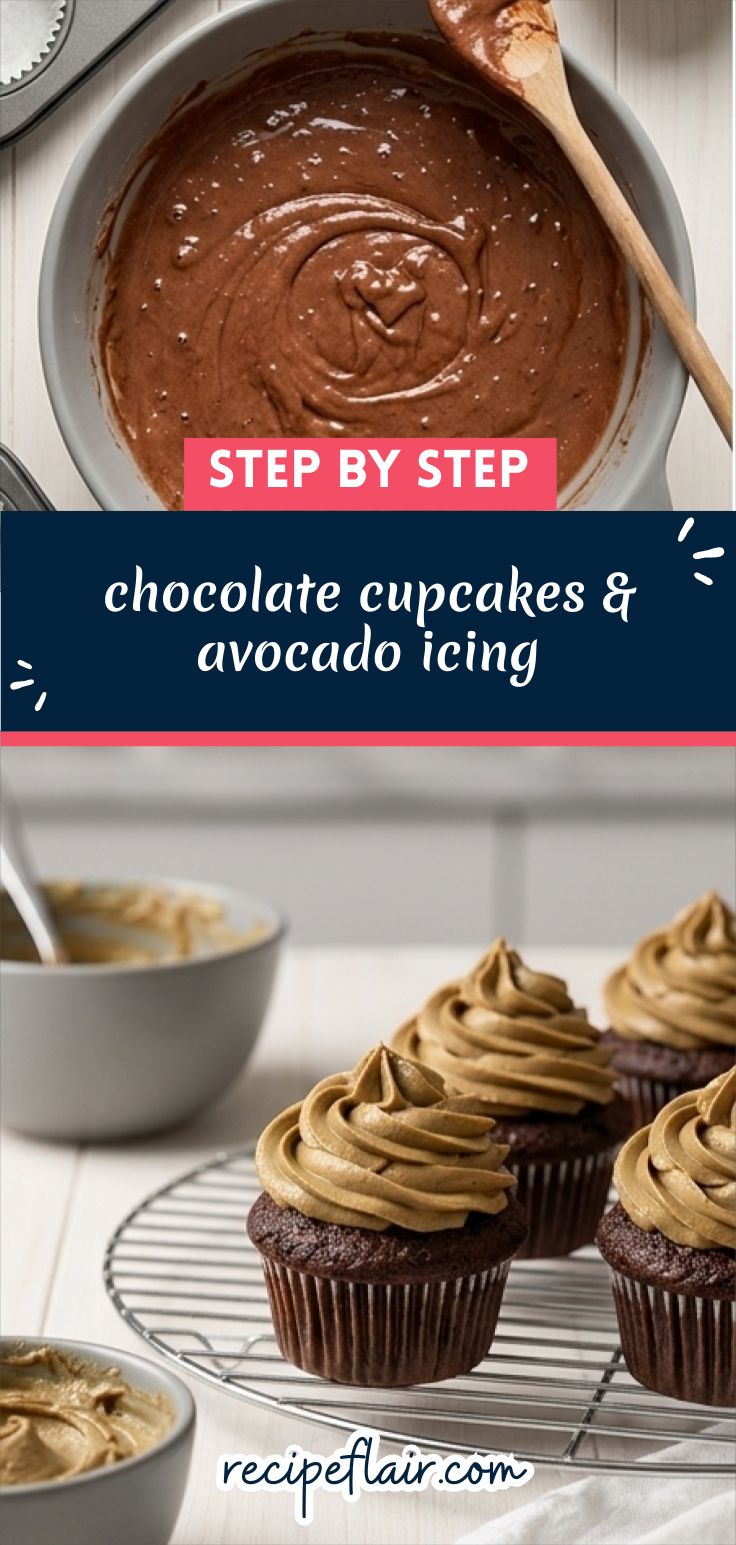 chocolate cupcakes & avocado icing