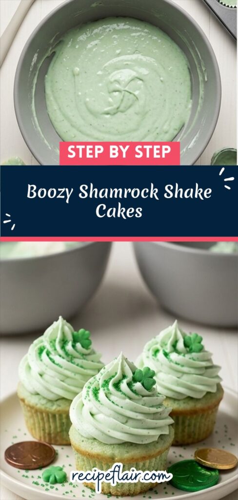 Boozy Shamrock Shake Cakes