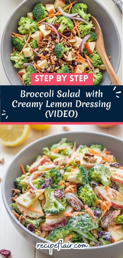 Broccoli Salad Recipe with Creamy Lemon Dressing (VIDEO)