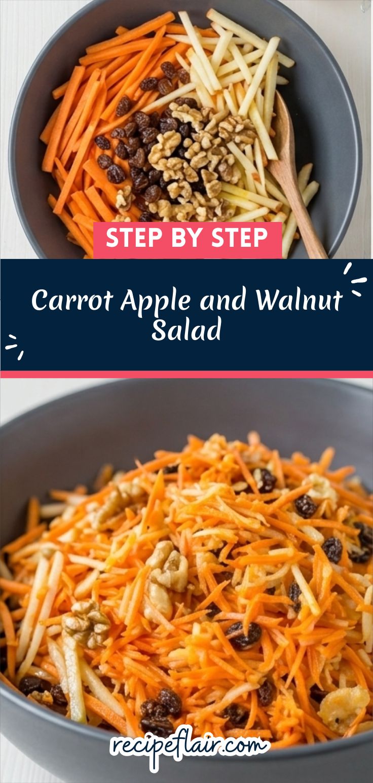 Carrot Apple and Walnut Salad