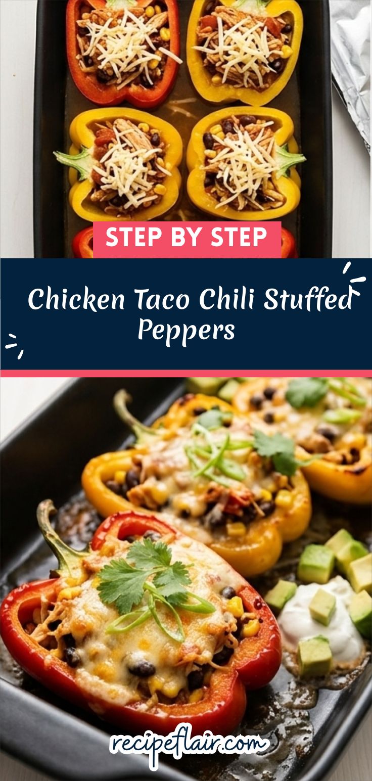 Chicken Taco Chili Stuffed Peppers