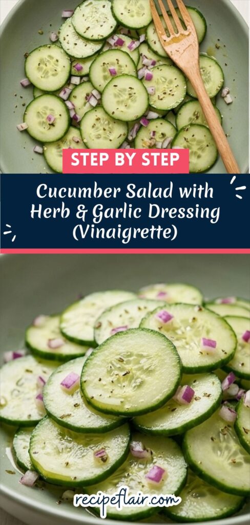 Cucumber Salad with Herb & Garlic Dressing (Vinaigrette)