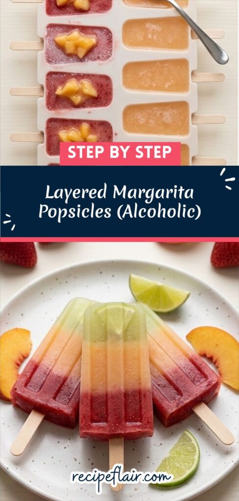 Layered Margarita Popsicles (Alcoholic)