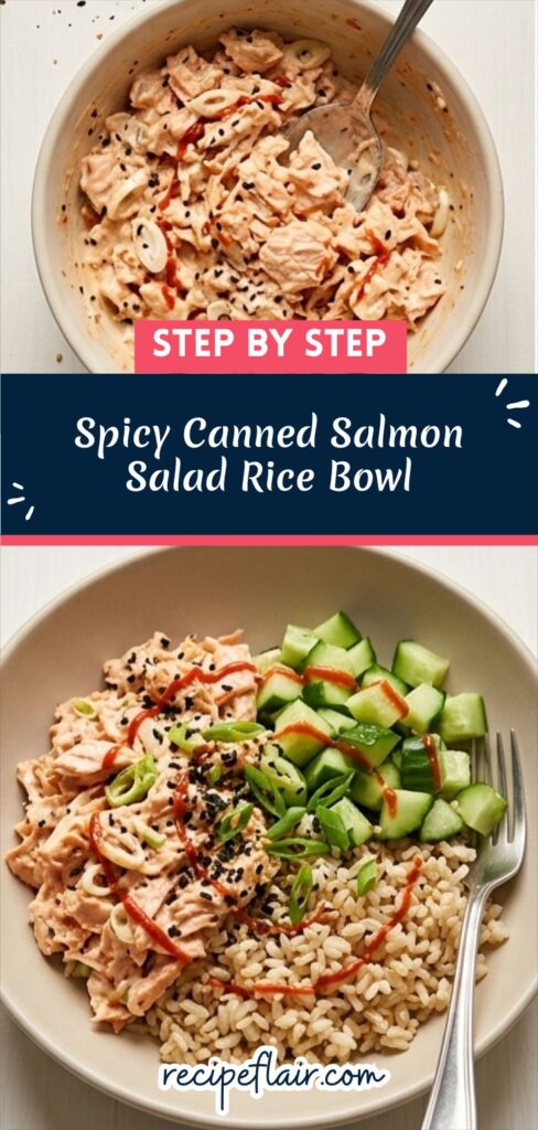 Spicy Canned Salmon Salad Rice Bowl