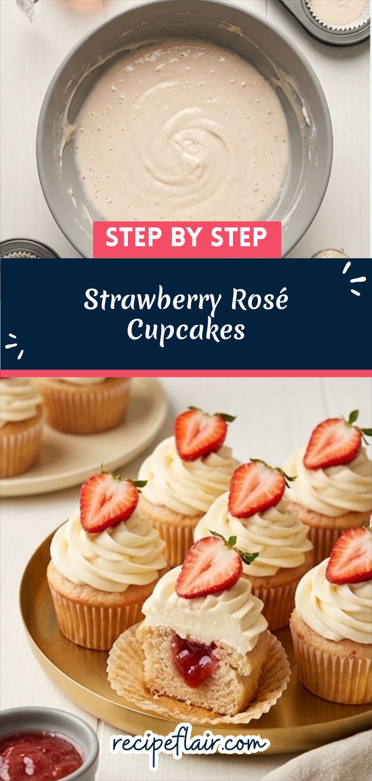 Strawberry Rosé Cupcakes