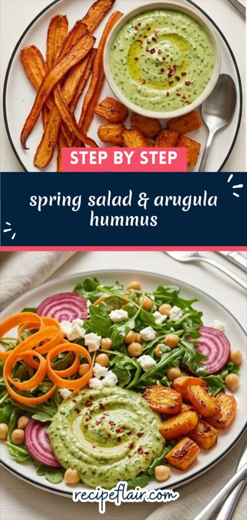 spring salad & arugula hummus