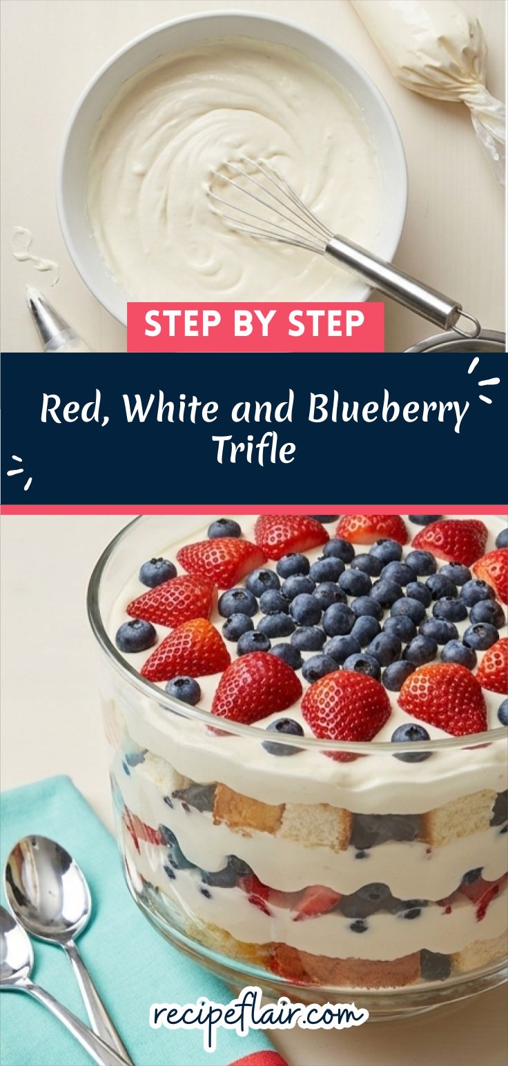 Red, White and Blueberry Trifle